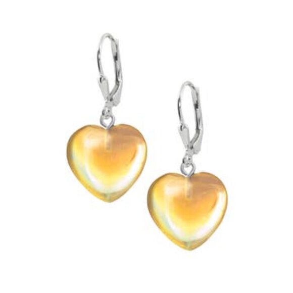 Heart Earrings Sterling Silver Crystal Jewelry Dangle - Picture 11 of 12